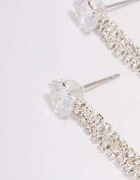 Silver Pear-Shape Cup Chain Drop Earrings - link has visual effect only