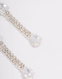 Silver Pear-Shape Cup Chain Drop Earrings - link has visual effect only