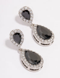 Silver Cubic Zirconia Angelina Drop Earrings - link has visual effect only