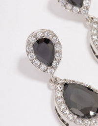 Silver Cubic Zirconia Angelina Drop Earrings - link has visual effect only