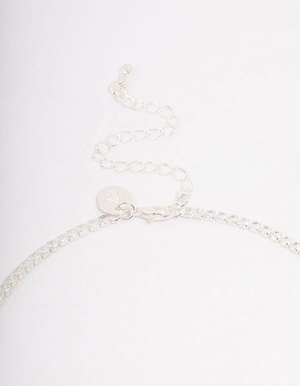 Silver Statement Flower Necklace