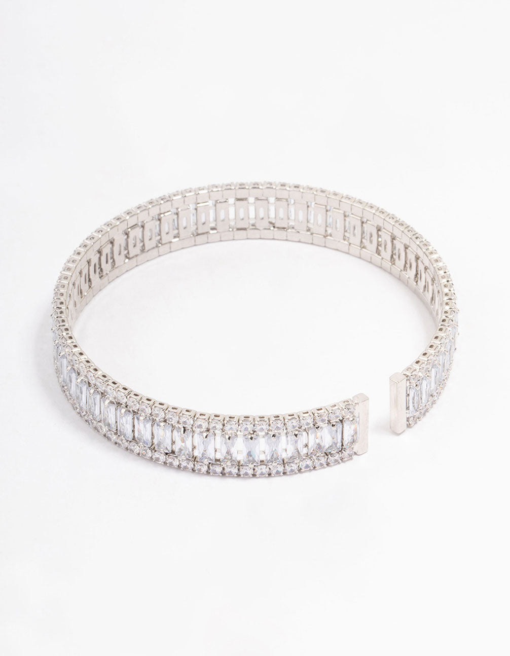 Silver Large Emerald-Cut Wrist Cuff