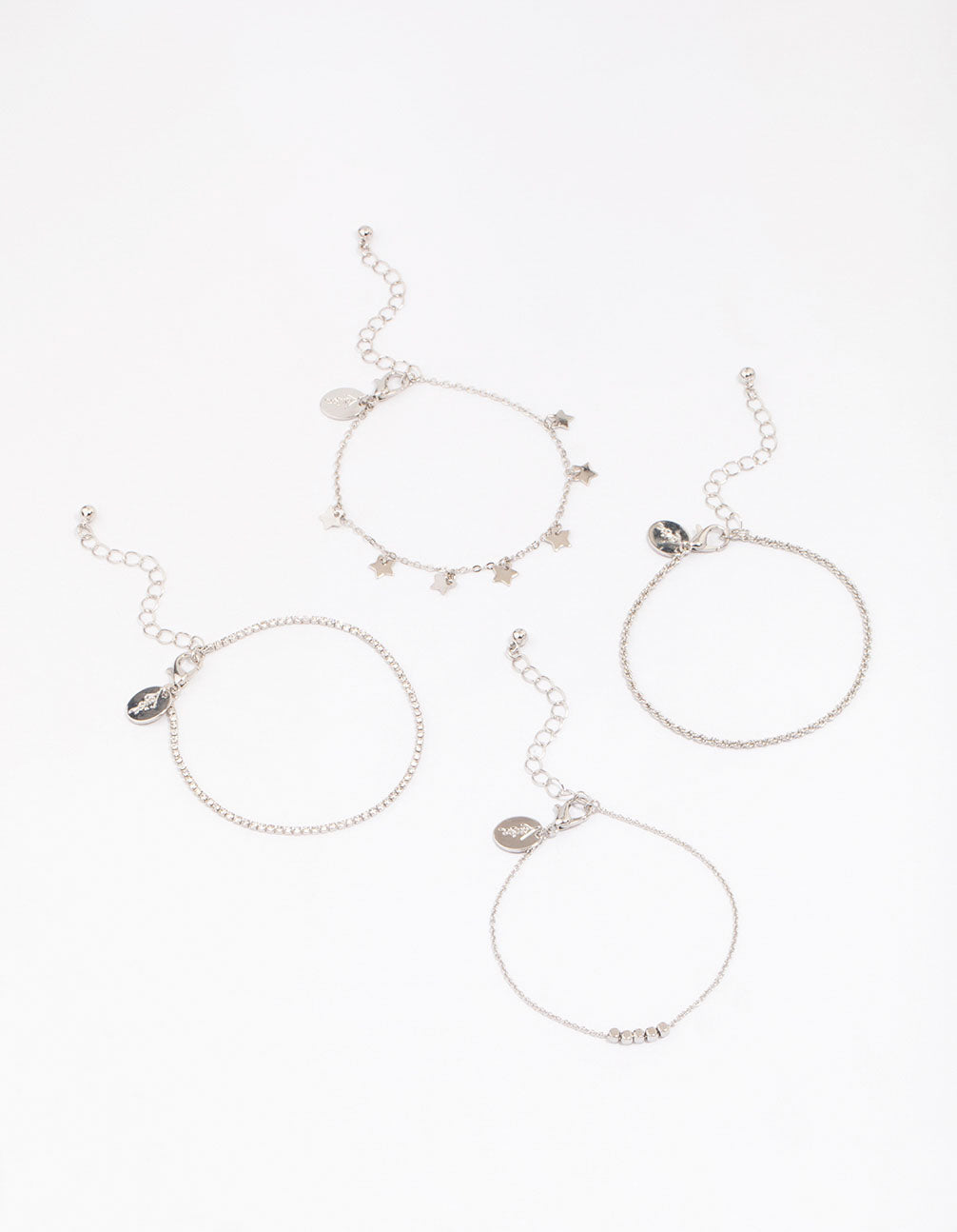 Silver Mini Star Bracelet 4-Pack