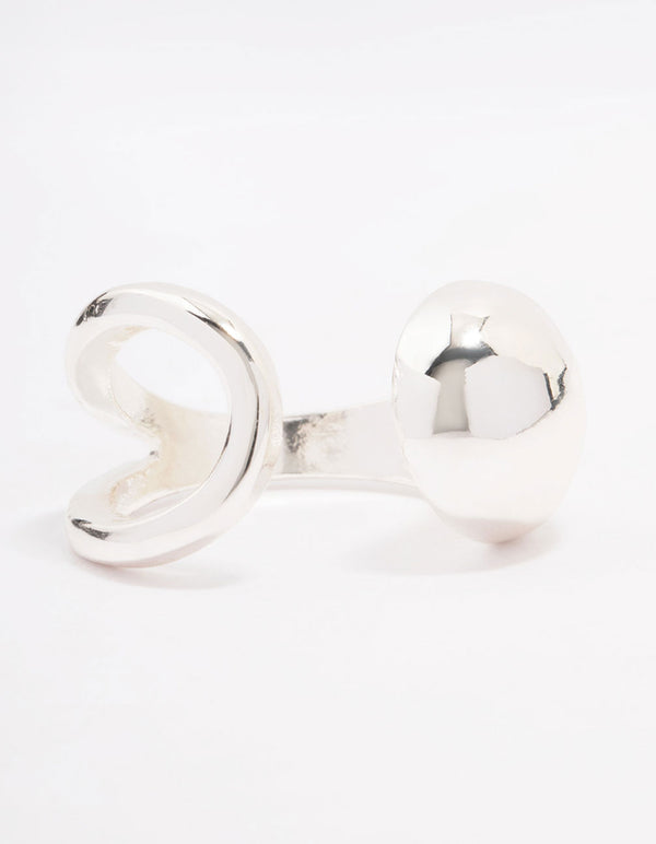 Silver Plated Puffy Open Wrap Ring