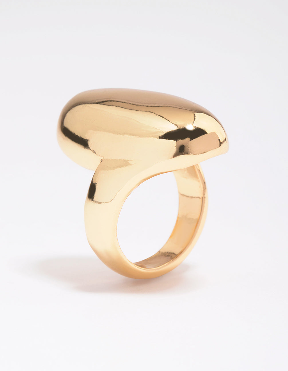 Gold Plated Smooth Statement Oval Ring