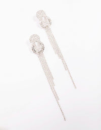 Silver Twisted Cup Chain Drop Earrings - link has visual effect only