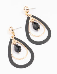 Gold Cut Out Teardrop Beaded Earrings - link has visual effect only