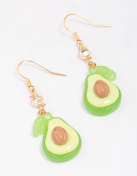 Gold Avocado Drop Earrings - link has visual effect only