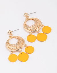 Gold Filigree Disc Drop Earrings - link has visual effect only
