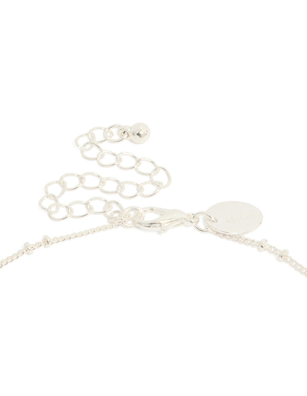 Silver Ball Chain Pearl Pendant Necklace