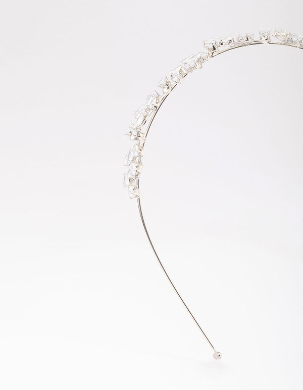 Silver Marquise Round Leaf Headband
