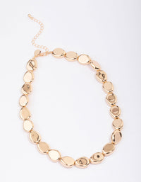 Gold Pebble Oval Bold Necklace - link has visual effect only