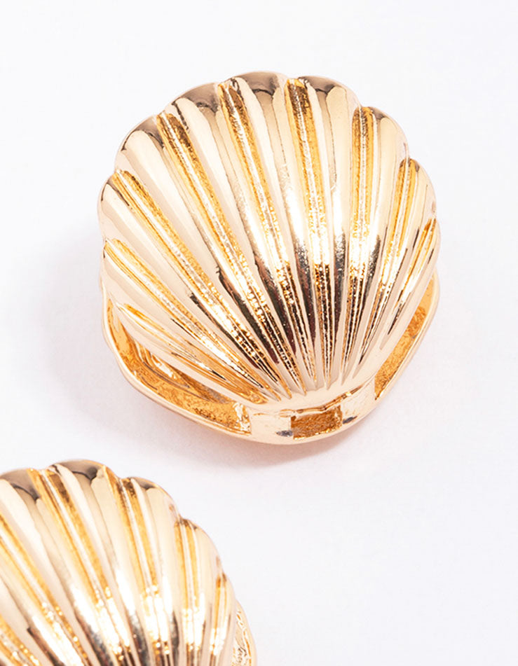 Gold Small Shell Stud Earrings
