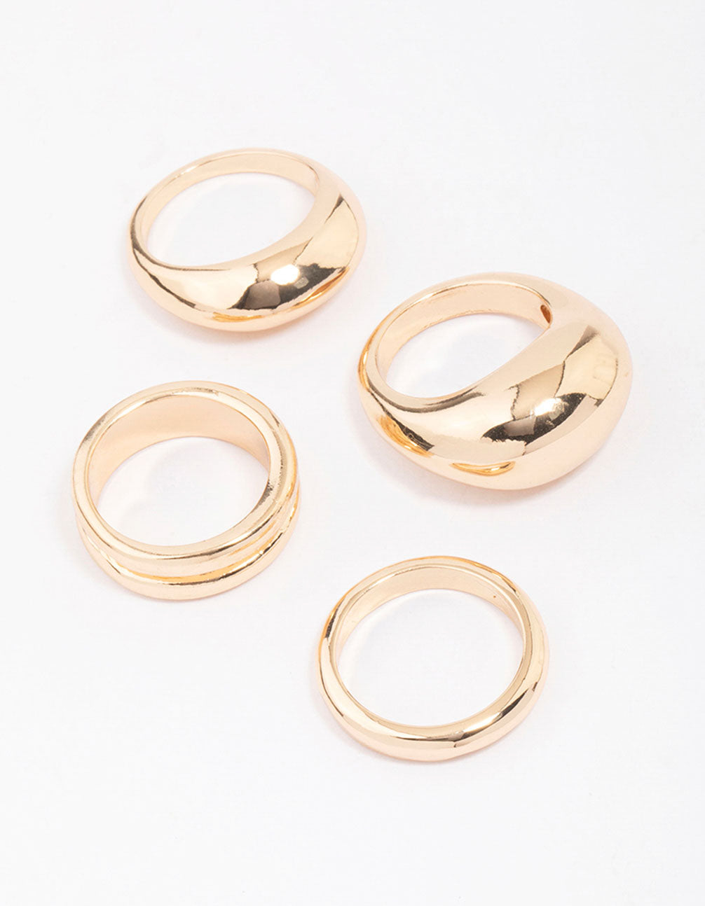 Gold Organic Smooth Ring Pack