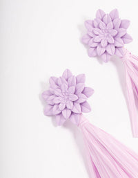 Lilac Tassel Raffia Drop Earrings - link has visual effect only