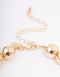 Gold Graduating Acrylic Ball Statement Necklace - link has visual effect only