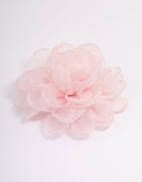 Pink Fabric Chiffon Flower Hair Clip & Brooch Pin - link has visual effect only