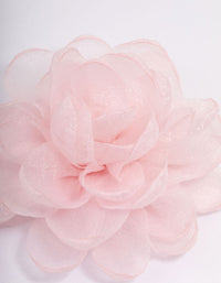 Pink Fabric Chiffon Flower Hair Clip & Brooch Pin - link has visual effect only