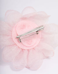 Pink Fabric Chiffon Flower Hair Clip & Brooch Pin - link has visual effect only