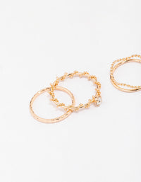 Gold Twisted Flower Stacking Rings 6- Pack - link has visual effect only