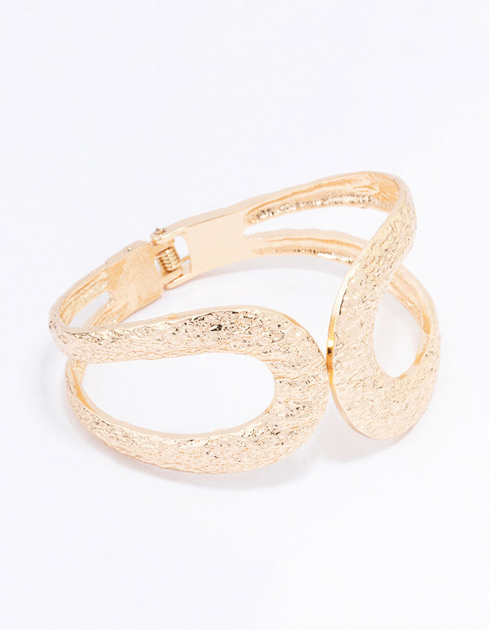 Gold Hammered Hinge Bangle