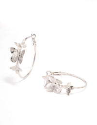 Silver Fine Butterfly Hoop Earrings - link has visual effect only