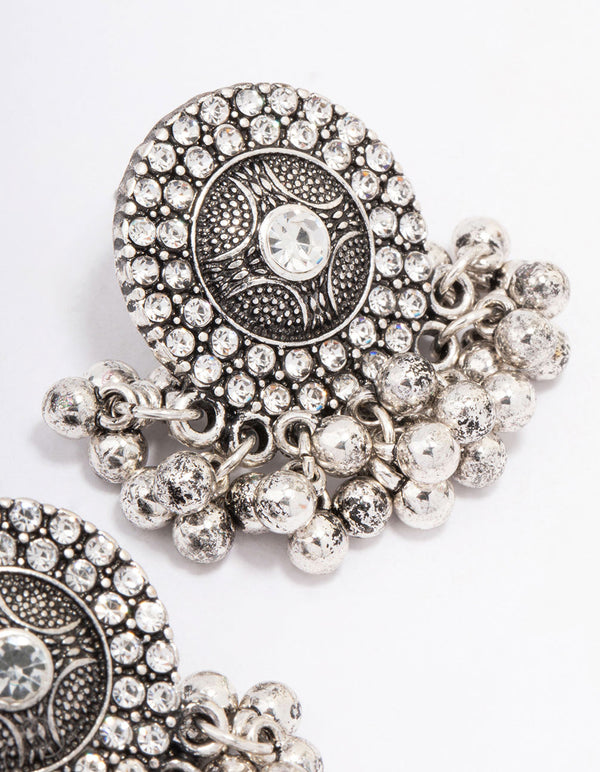 Antique Silver Fringe Drop Earrings