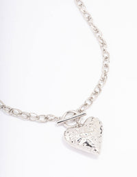 Silver Filigree Puffy Heart Necklace - link has visual effect only