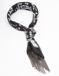 Gunmetal Star Western Fringe Scarf - link has visual effect only
