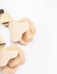 Gold Acrylic Neutral Petal Drop Earrings - link has visual effect only