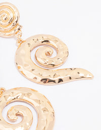 Gold Hammered Twisted Drop Earrings - link has visual effect only