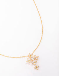 Gold Plated Cubic Zirconia Dolce Cross Pendant Necklace - link has visual effect only