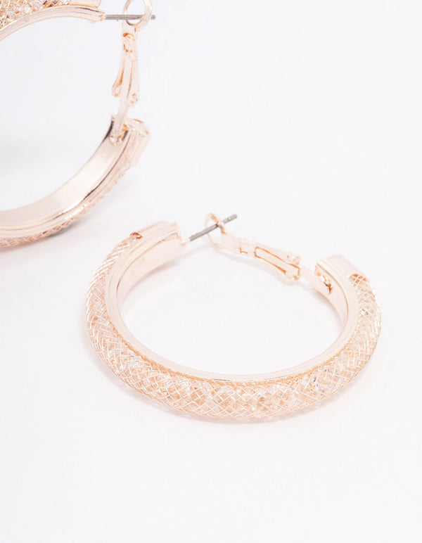 Rose Gold Wire Medium Hoop Earrings