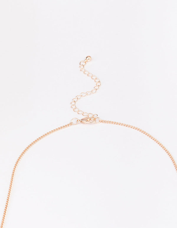 Rose Gold Dragonfly Cluster Diamante Pendant Necklace