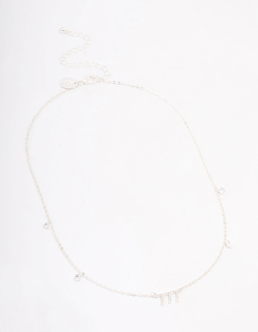 Silver Plated 777 Angel Number Cubic Zirconia Chain Necklace