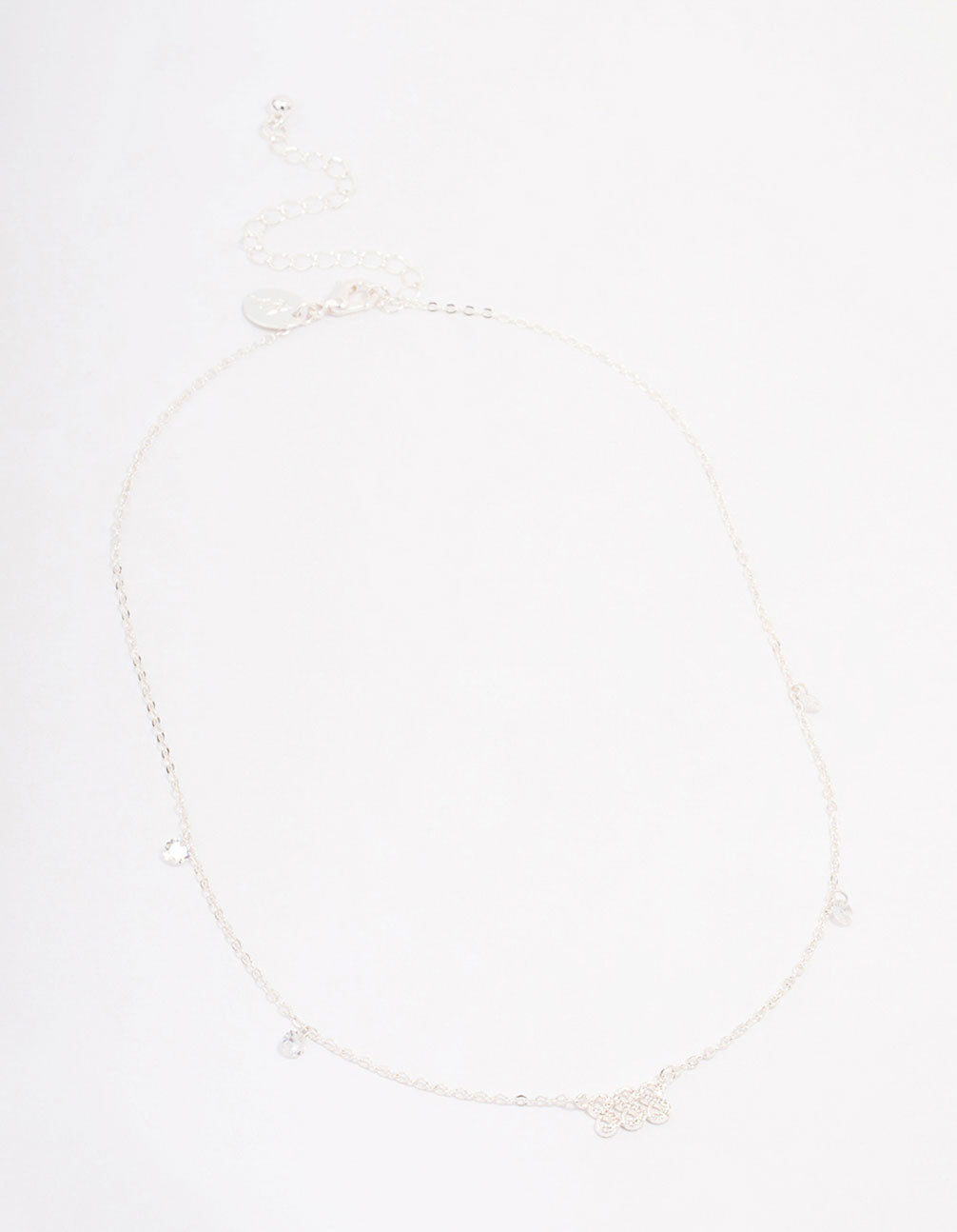 Silver Plated 888 Angel Number Cubic Zirconia Chain Necklace