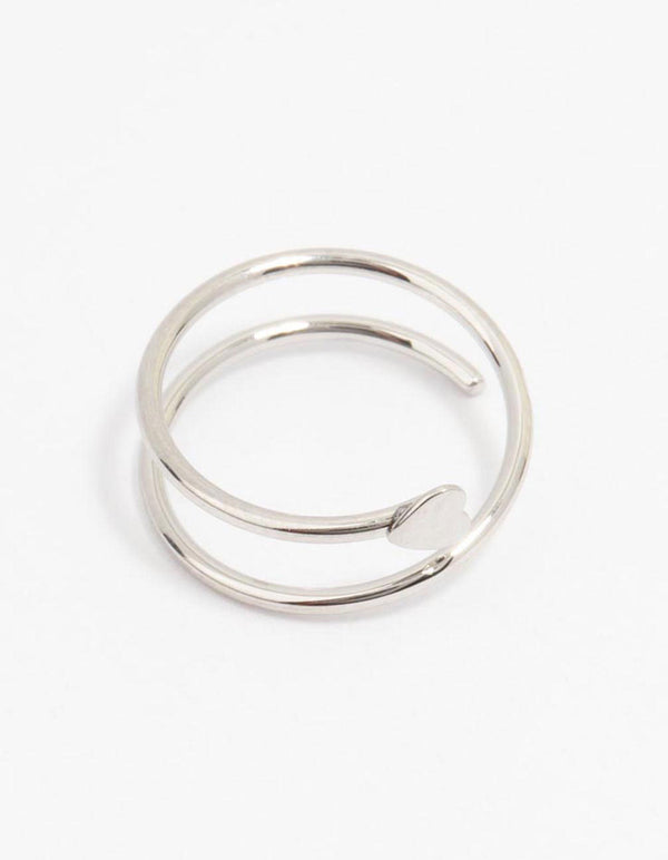 Surgical Steel Heart Spiral Nose Stud