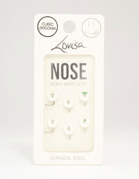 Surgical Steel Cluster Marquise Nose Piercing 6-Pack - link has visual effect only