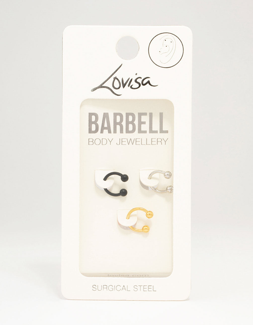 Mixed Surgical Steel Circular Barbell 3-Pack