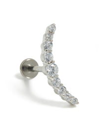 Titanium Cubic Zirconia Crawler Single Flat Back - link has visual effect only