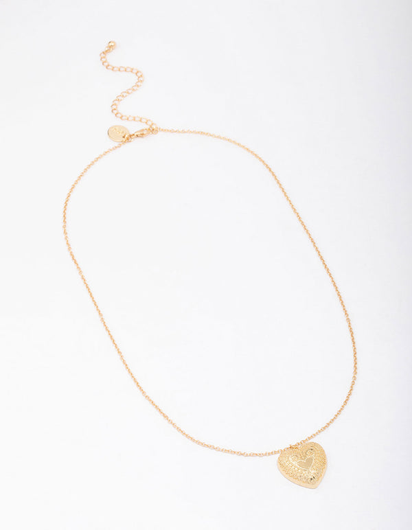 Gold Plated Heart Pendant Necklace