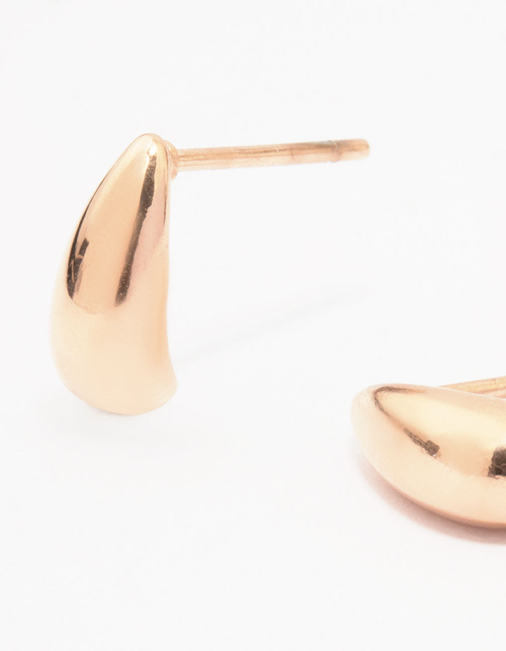 Rose Gold Plated Surgical Steel Mini Puffy Stud Earrings