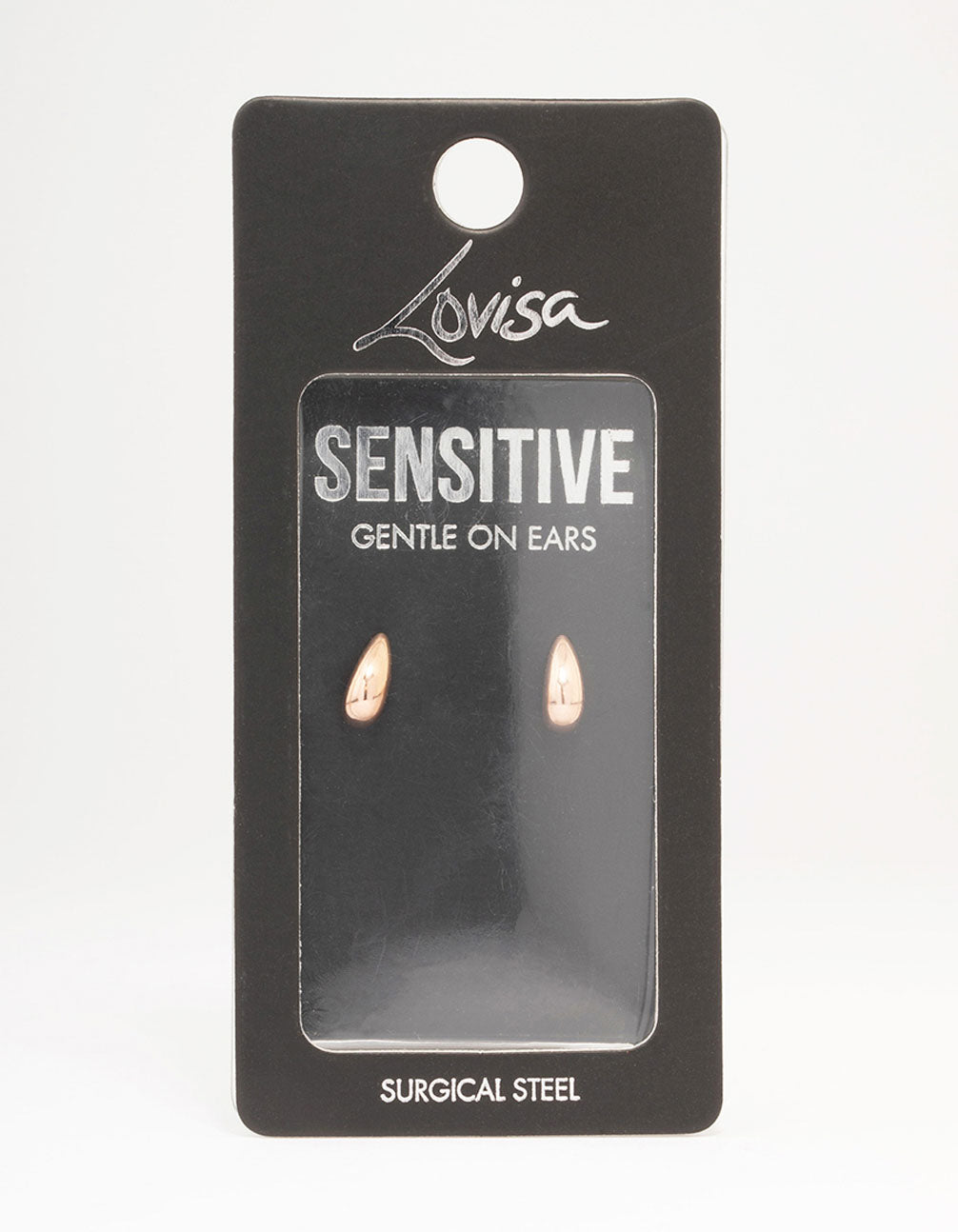 Rose Gold Plated Surgical Steel Mini Puffy Stud Earrings
