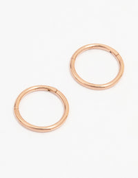 Rose Gold Plated Surgical Steel Plain Sleeper Earrings 7mm - link has visual effect only