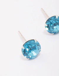 Sterling Silver Blue Czech Crystal Stud Earrings - link has visual effect only