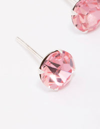 Sterling Silver Pink Czech Crystal Stud Earrings - link has visual effect only