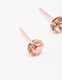 Rose Gold Plated Sterling Silver Czech Crystal Small Stud Earrings - link has visual effect only