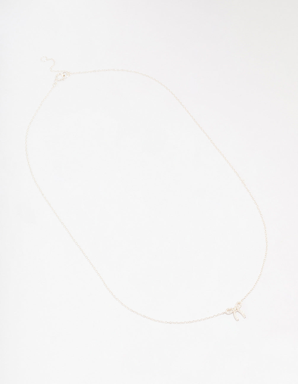 Sterling Silver Cubic Zirconia Bow Pendant Necklace