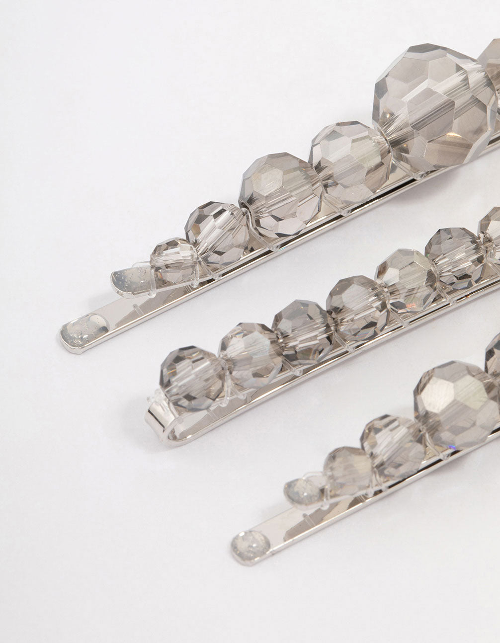 Beaded Facet Hair Clip 3-Pack