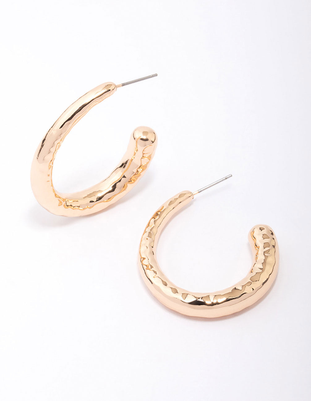 Gold Molten Organic Hoop Earrings